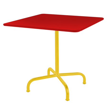 Schaffner Metalltisch Rigi 70x70 - Rot / Gelb