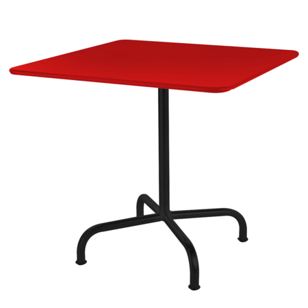 Schaffner Metalltisch Rigi 70x70 - Rot / Schwarz