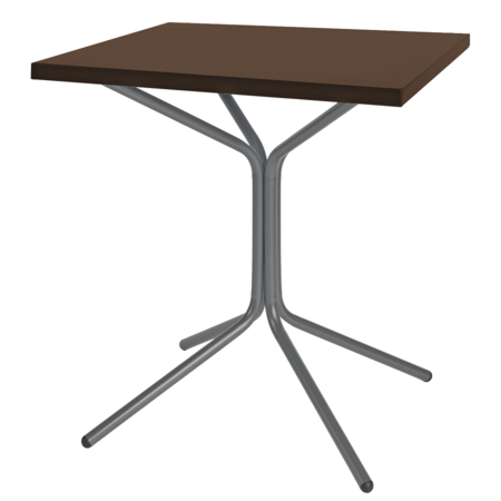 Schaffner Metall-Bistrotisch PIX 70/70 - Gestell Graphit / Tischplatte Mokka