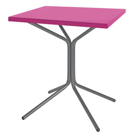 Schaffner Metall-Bistrotisch PIX 70/70 - Gestell Graphit / Tischplatte Pink