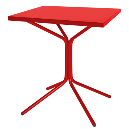 Schaffner Metall-Bistrotisch PIX 70/70 - Tischplatte Rot / Gestell Rot
