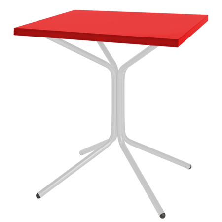 Schaffner Metall-Bistrotisch PIX 70/70 - Tischplatte Rot / Gestell Weiss