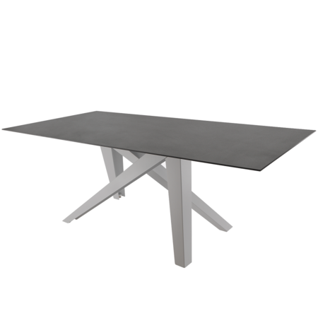 Schaffner Fiberglastisch Mythen 160x90 - Gestell Alusilber / Tischplatte Graphit