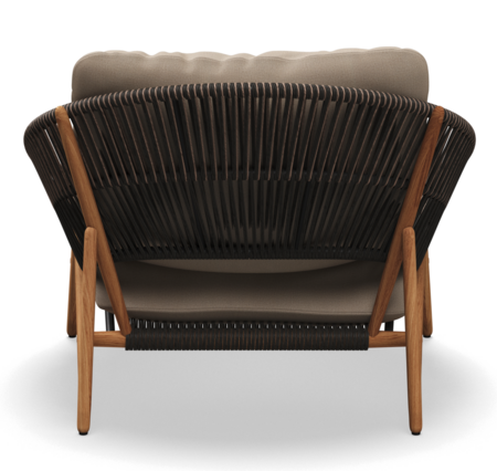 Gloster Bora LOUNGE CHAIR - Loungesessel-Natural Teak / Umber Wicker-Blend Sand