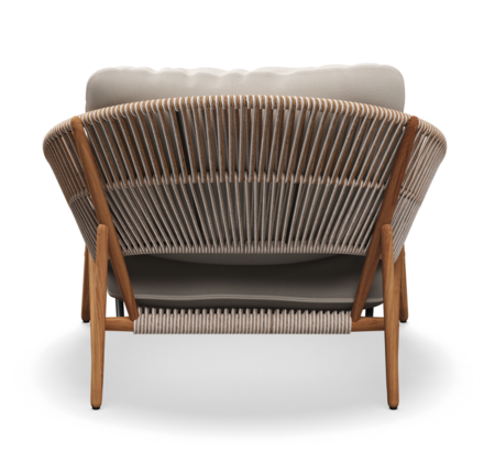 Gloster Bora LOUNGE CHAIR - Loungesessel-Natural Teak / Sorrel Wicker-Blend Linen