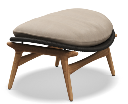 Gloster Bora OTTOMAN - Hocker-Natural Teak / Umber Wicker-Blend Sand