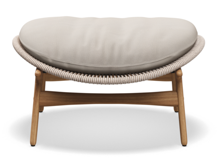 Gloster Bora OTTOMAN - Hocker-Natural Teak / Sorrel Wicker-Blend Linen