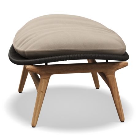 Gloster Bora OTTOMAN - Hocker-Natural Teak / Umber Wicker-Blend Sand