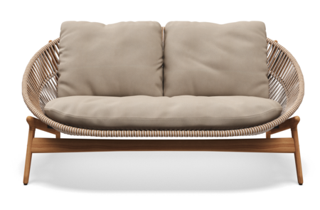 Gloster Bora 2-SEATER SOFA - Sofa 2 Sitzer-Natural Teak / Sorrel Wicker-Blend Sand