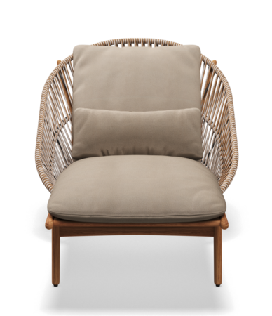 Gloster Bora LOUNGER - Loungeliege-Natural Teak / Sorrel Wicker-Blend Sand