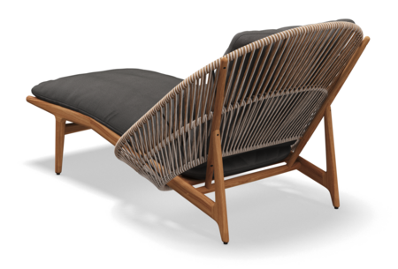 Gloster Bora LOUNGER - Loungeliege-Natural Teak / Sorrel Wicker-Blend Coal
