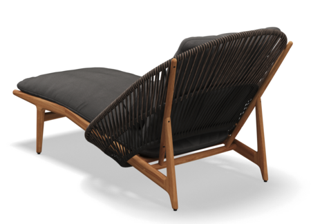 Gloster Bora LOUNGER - Loungeliege-Natural Teak / Umber Wicker-Blend Coal