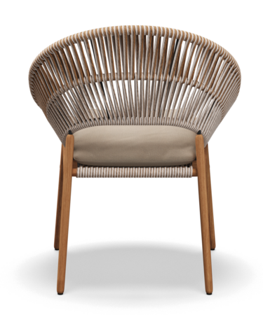 Gloster DINING CHAIR WITH ARMS - Stuhl mit Armlehne-Natural Teak / Sorrel Wicker-Blend Sand