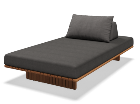 Gloster Deck 223 cm SEATING UNIT - Loungeliege - Blend Coal