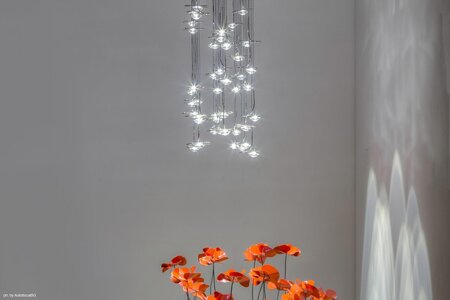 Catellani & Smith Pendelleuchte Jackie O Chandlier - 20 LEDs - Metallplatte 60x60cm