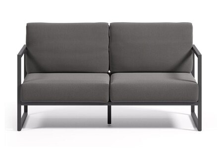 Kave Home COMOVA - Outdoor Sofa - 2 sitzer - Schwarz / Dunkelgrau