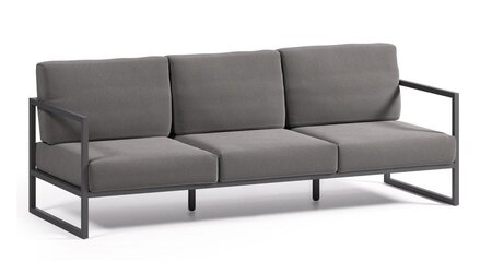 Kave Home COMOVA - Outdoor Sofa -  3 sitzer - Schwarz / Dunkelgrau
