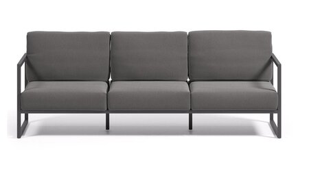 Kave Home COMOVA - Outdoor Sofa -  3 sitzer - Schwarz / Dunkelgrau