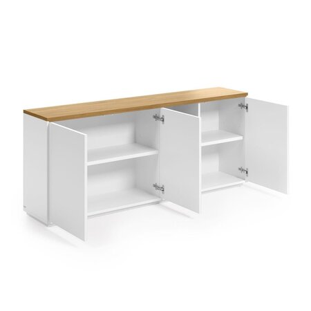 Kave Home ABILEN - Sideboard 180 x 75 cm-Weiß, Natur