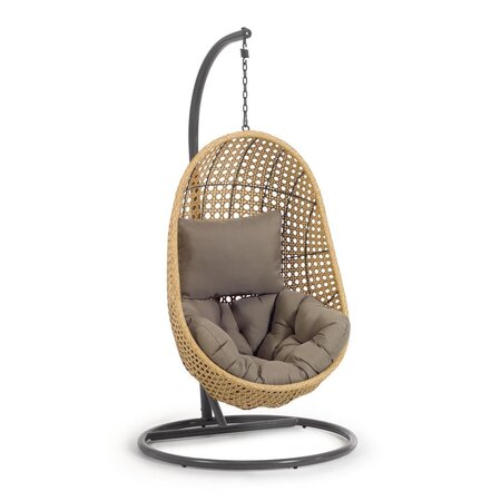 Kave Home CIRA - Outdoor Hängesessel - Natur-Dunkelgrau