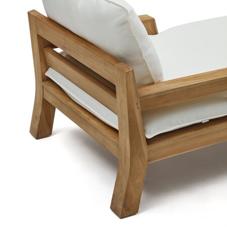 Kave Home FORCANERA - Liegestuhl - Weiß - Braun / Natur