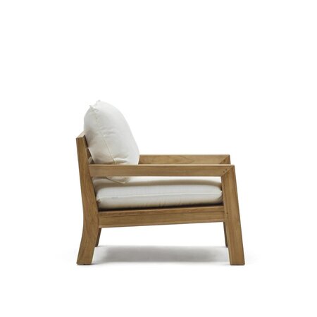 Kave Home FORCANERA - Outdoor Sessel - Weiß - Braun / Natur