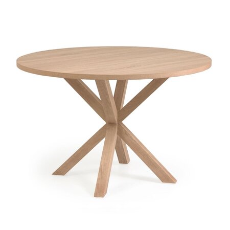 Kave Home ARGO - Tisch rund Ø 119 cm-Natur-Stahlbeine Holzoptik