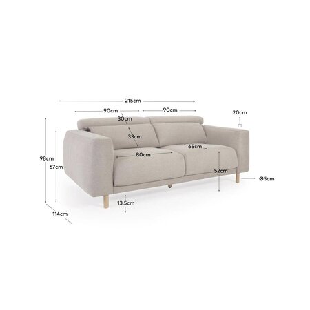 Kave Home SINGA - Sofa 3 Sitzer
