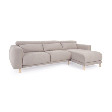 Kave Home SINGA - Sofa 3 Sitzer mit Chaiselongue - Beige - Rechts