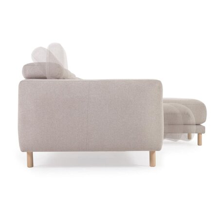Kave Home SINGA - Sofa 3 Sitzer mit Chaiselongue - Beige - Rechts