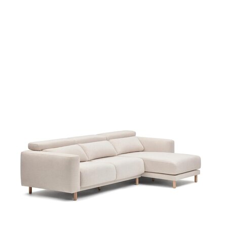 Kave Home SINGA - Sofa 3 Sitzer mit Chaiselongue - Weiss - Rechts