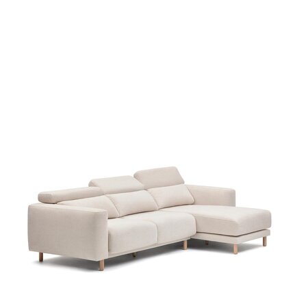 Kave Home SINGA - Sofa 3 Sitzer mit Chaiselongue - Weiss - Rechts