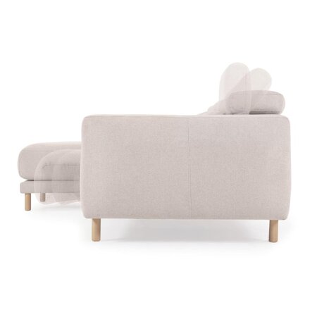 Kave Home SINGA - Sofa 3 Sitzer mit Chaiselongue - Weiss - Links