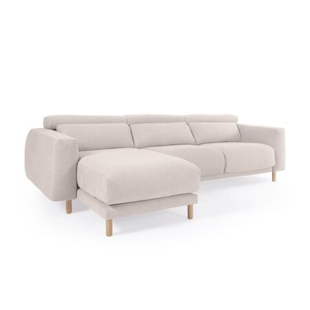 Kave Home SINGA - Sofa 3 Sitzer mit Chaiselongue - Weiss - Links