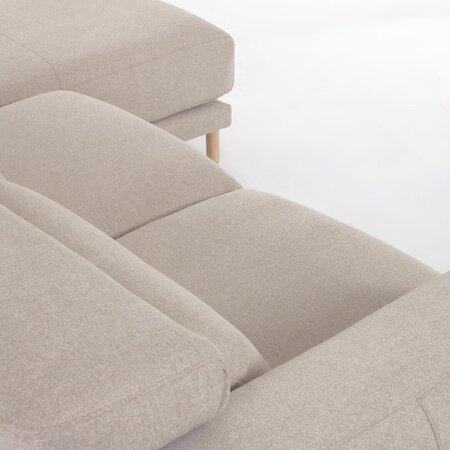 Kave Home SINGA - Sofa 3 Sitzer mit Chaiselongue - Beige - Rechts