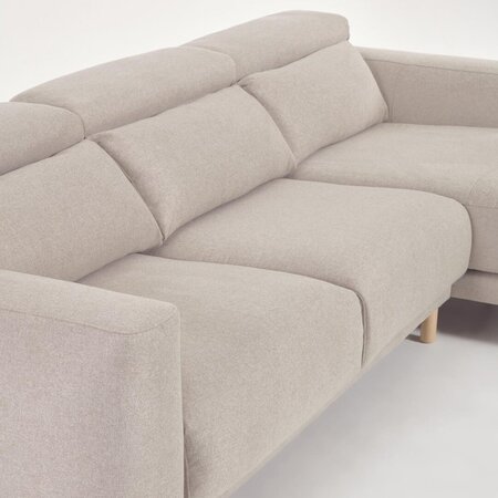 Kave Home SINGA - Sofa 3 Sitzer mit Chaiselongue - Beige - Rechts
