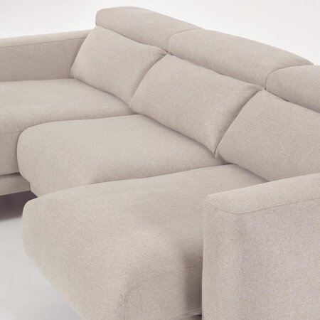 Kave Home SINGA - Sofa 3 Sitzer mit Chaiselongue - Weiss - Rechts