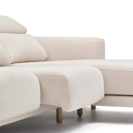 Kave Home SINGA - Sofa 3 Sitzer mit Chaiselongue - Weiss - Links
