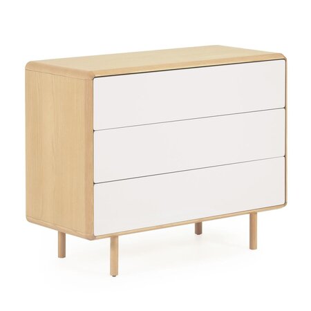 Kave Home ANIELLE - Kommode 99 x 78 cm-Natur, Grau
