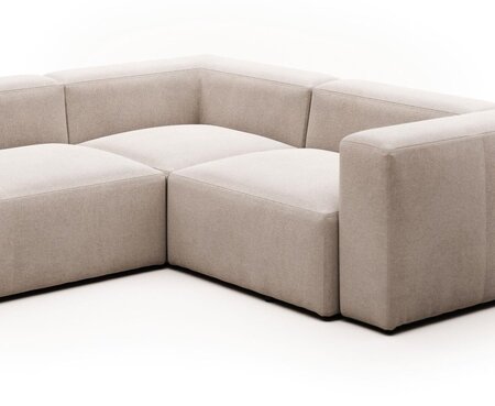 Kave Home BLOK - Ecksofa 3 Sitzer-Beige