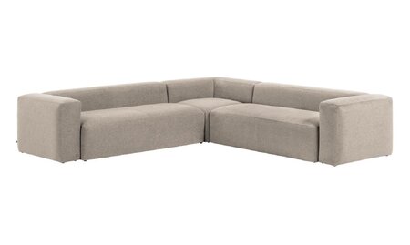 Kave Home BLOK - Ecksofa 6 Sitzer-Beige