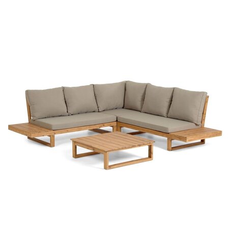 Kave Home FLAVIINA - Outdoor Ecksofa Akazienholz
