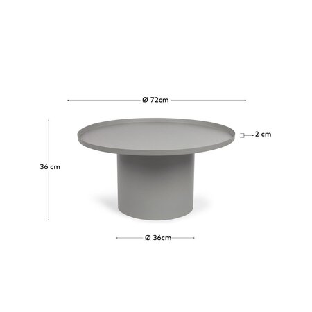 Kave Home FLEKSA - Couchtisch rund Ø 72 cm - Grau