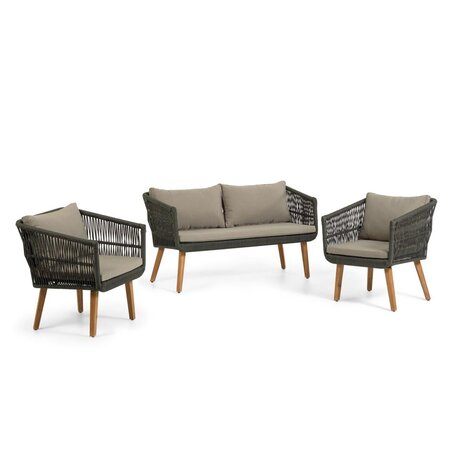 Kave Home INTI - Gartensofa mit 2 Sesseln