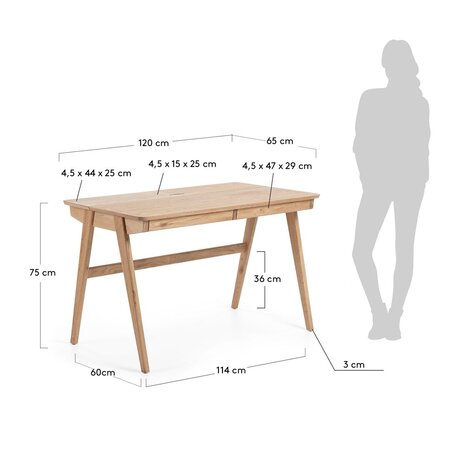 Kave Home JULIA - Schreibtisch 120 x 65 cm