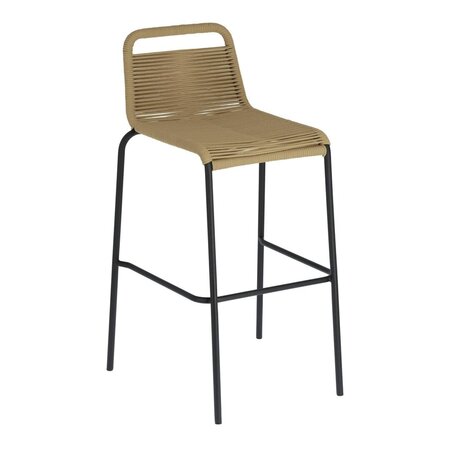 Kave Home LAMBTON - Outdoor Barhocker 4er Set - Preis pro Hocker - Braun/Schwarz - H 100 x B 53 x T 53cm