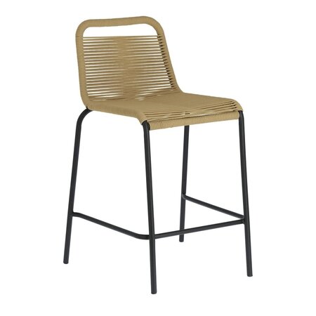 Kave Home LAMBTON - Outdoor Barhocker 4er Set - Preis pro Hocker - Braun/Schwarz - H 88 x B 53 x T 53cm