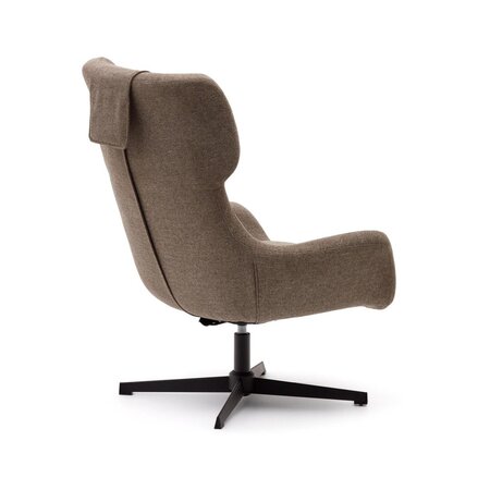 Kave Home ZALINA - Drehsessel mit Chenille Bezug: Braun, Schwarz