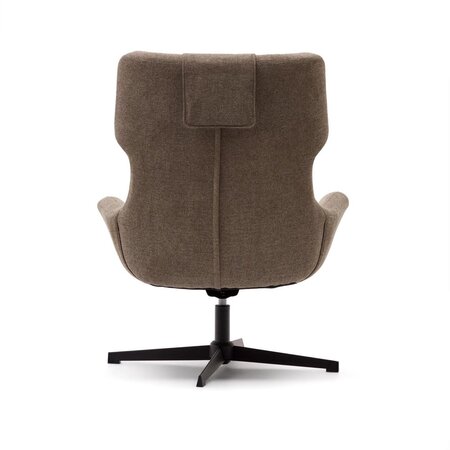 Kave Home ZALINA - Drehsessel mit Chenille Bezug: Braun, Schwarz