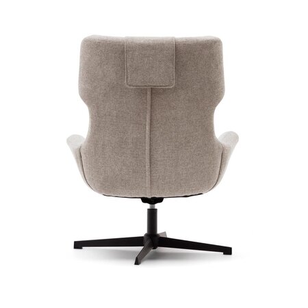 Kave Home ZALINA - Drehsessel mit Chenille Bezug: Beige, Schwarz